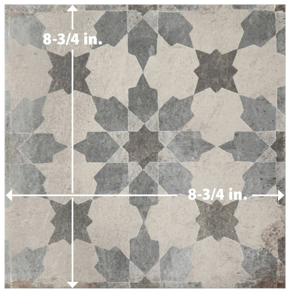D’Anticatto Decor Varenna 8-3/4 in. x 8-3/4 in. Porcelain Floor and Wall Tile