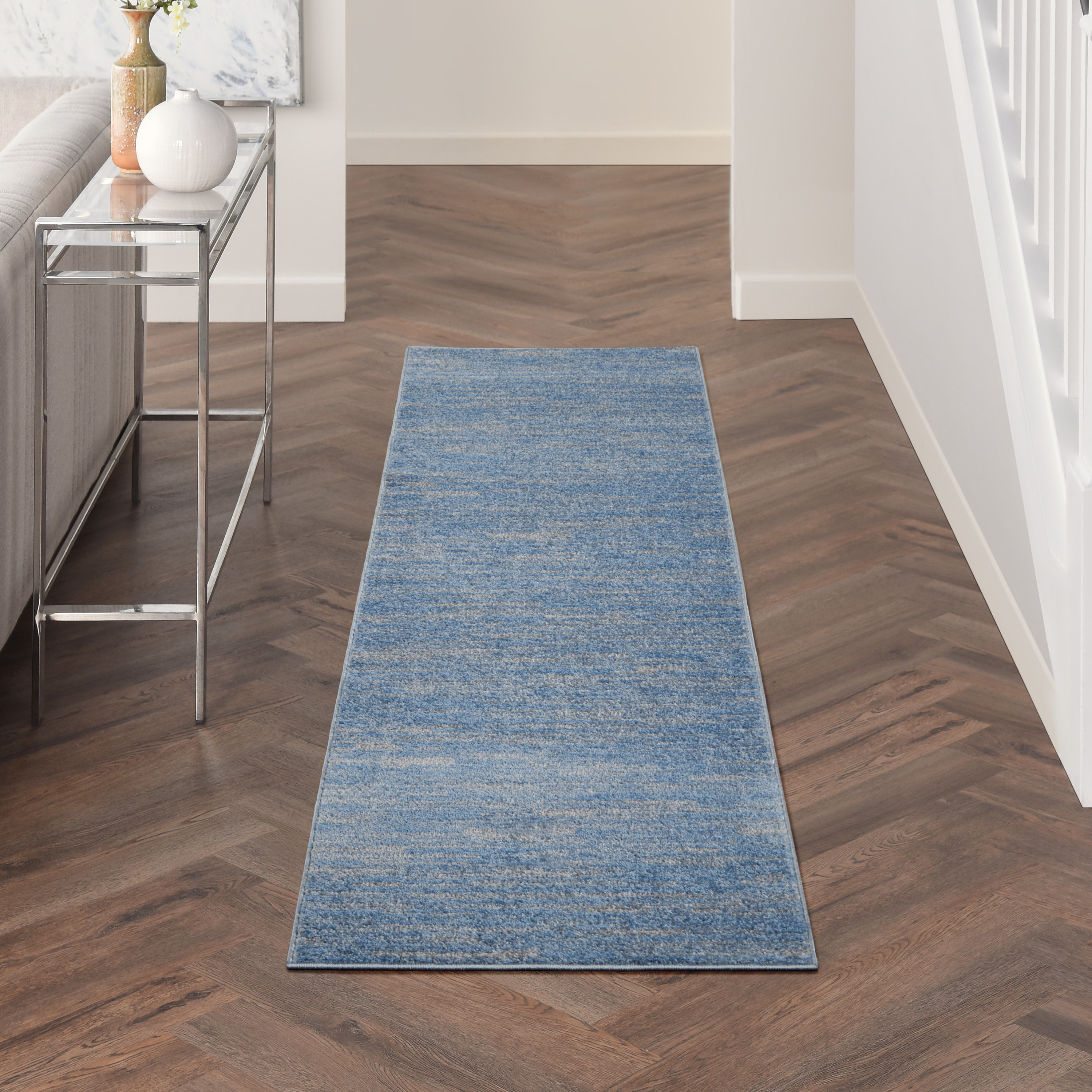 Nourison Nourison Essentials 2'2" x 10' Blue Grey Outdoor Rug