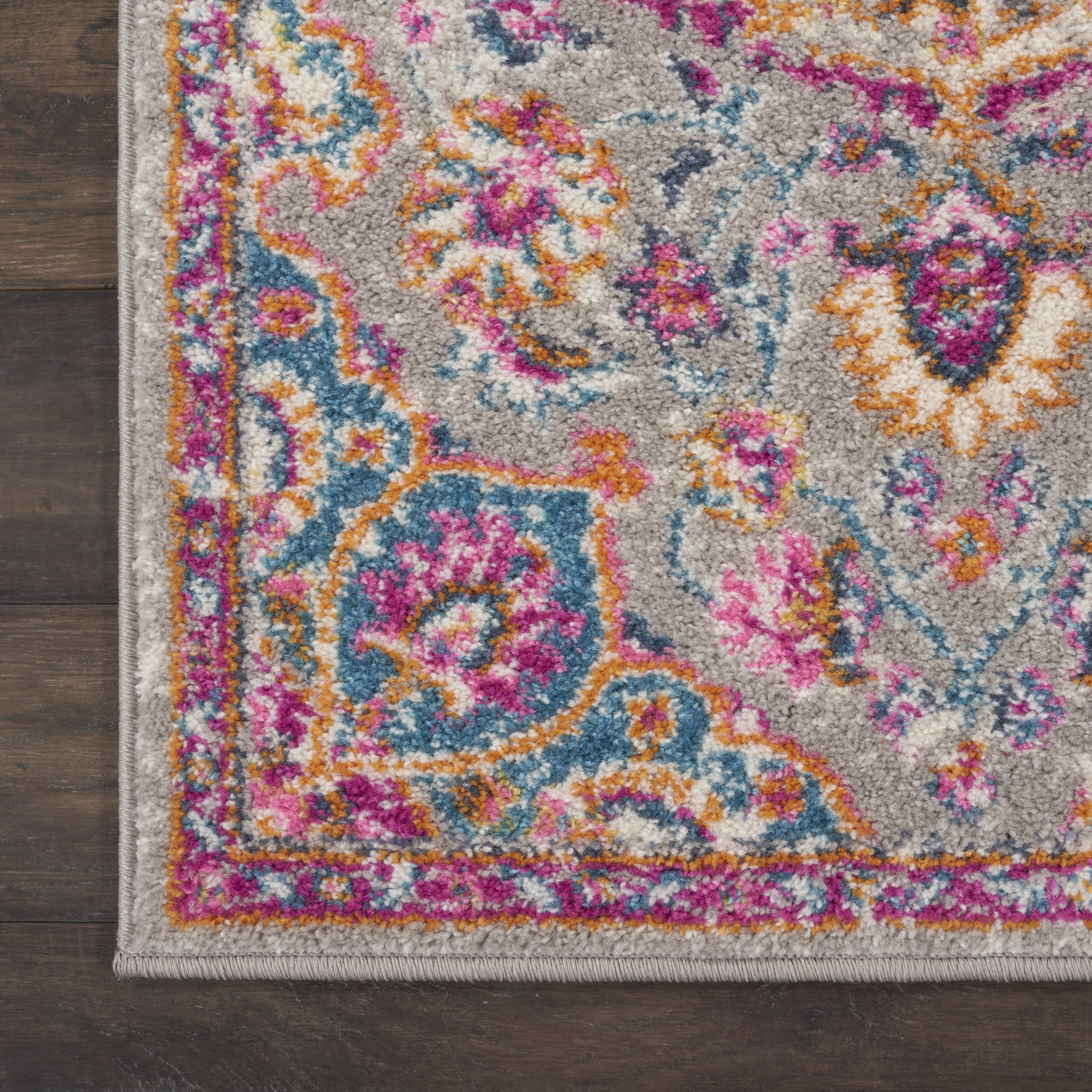 Nourison Passion 2'2" x 10' Grey Multicolor Transitional Indoor Rug