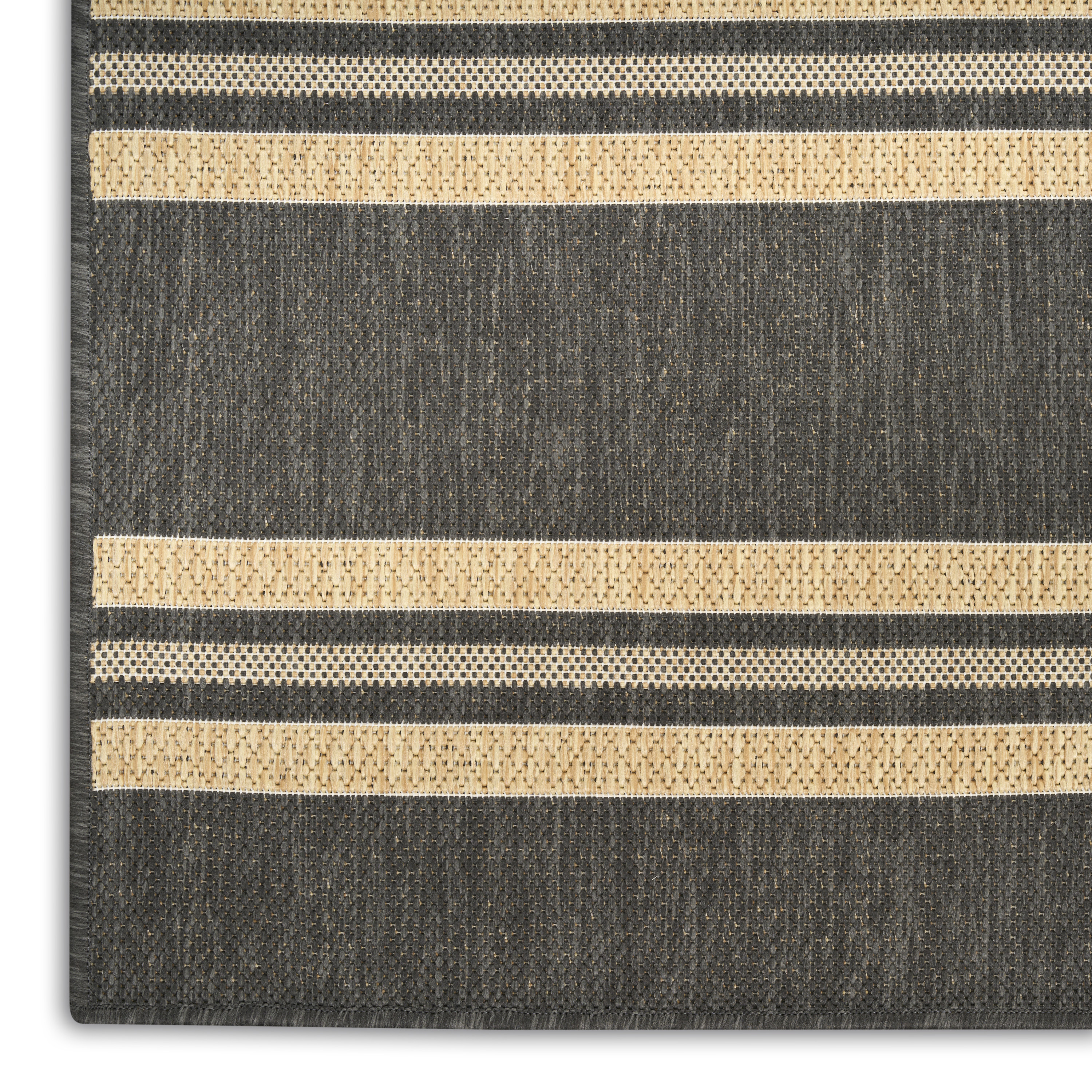 Nourison Horizon Indoor/Outdoor 6' x 9' Charcoal Modern Rug