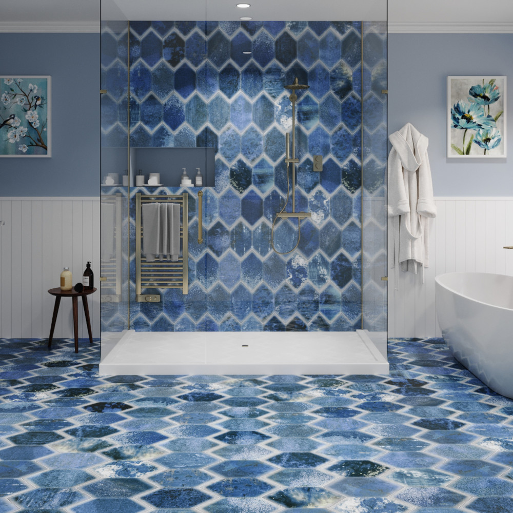 Dorne Kayak Blue 6-1/2 in. x 12-1/2 in. Porcelain Floor and Wall Tile