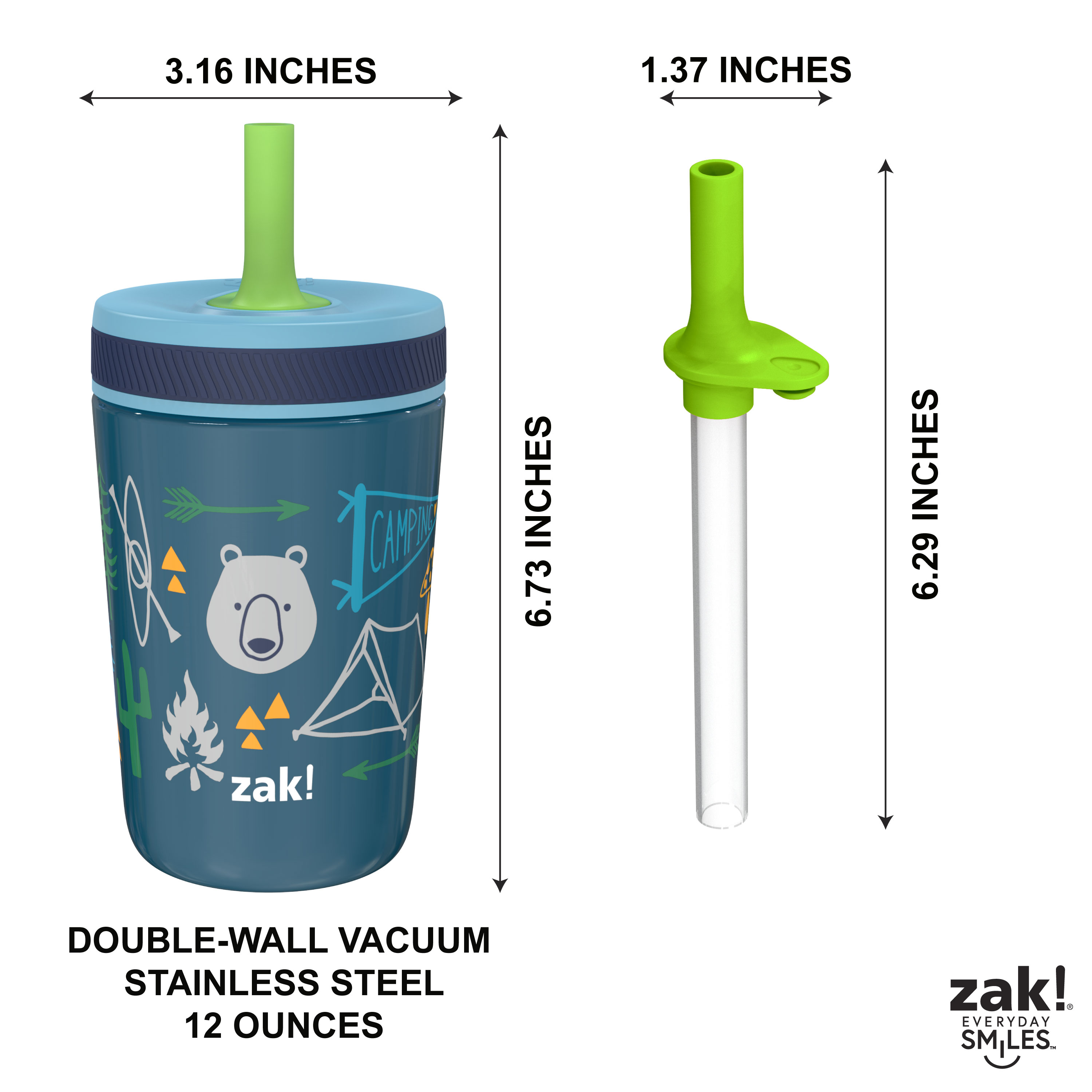 Zak! Hydration 15  ounce Plastic Tumbler, Explore, 3-piece set slideshow image 4