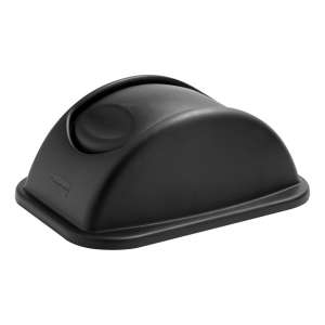 Rubbermaid Commercial, Square, Resin, 7 gal, Black, Receptacle Lid