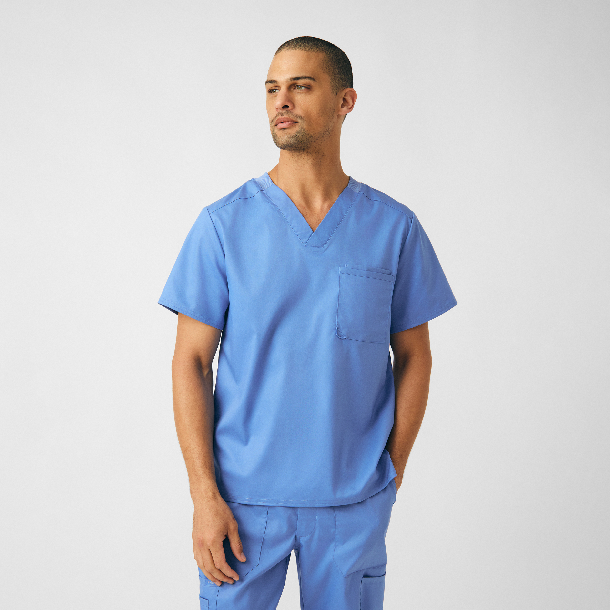 Landau ProFlex Men&#8216;s 2-Pocket V-Neck Scrub Top-Landau