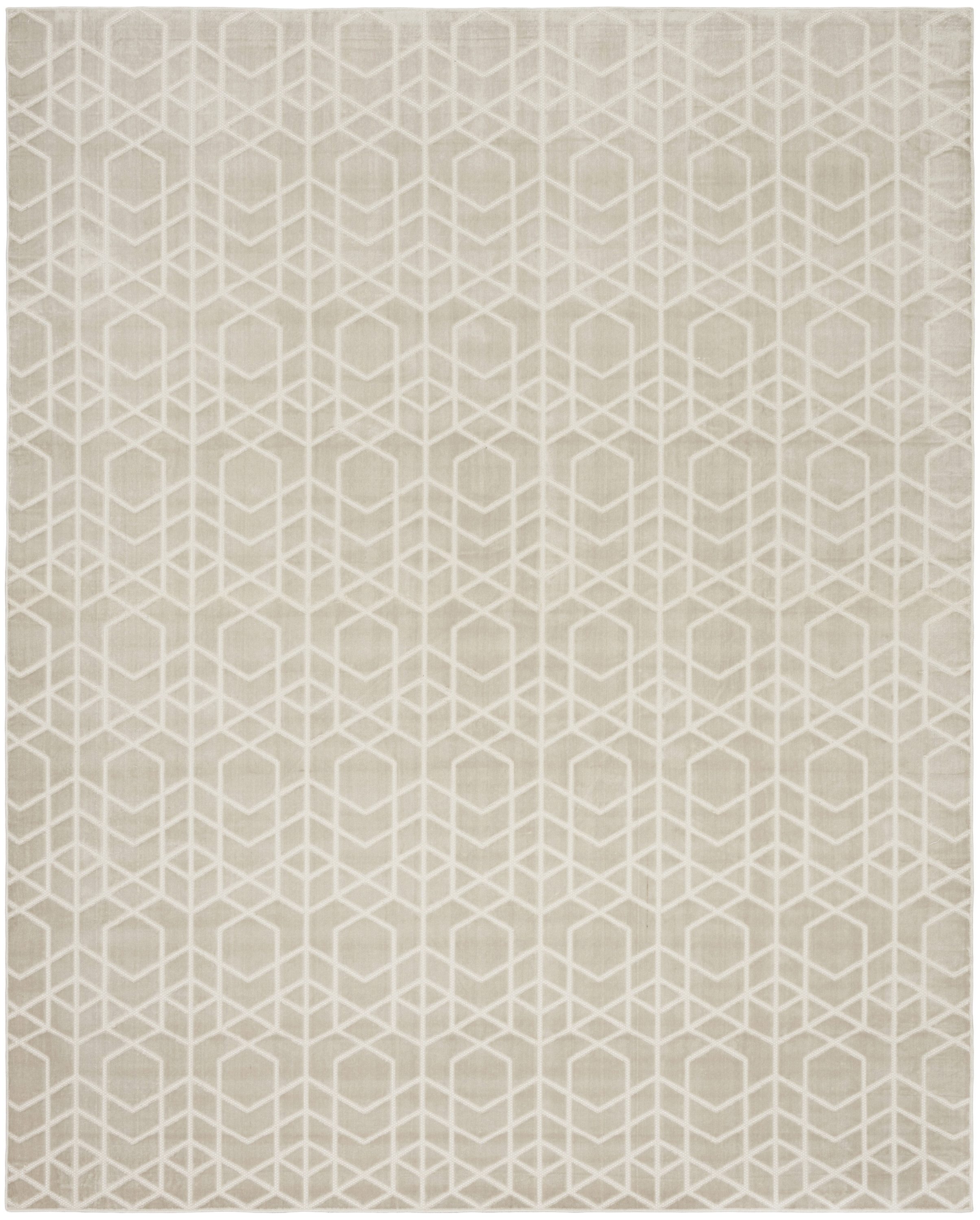 Nourison Washable Charm 8' x 10' Silver Ivory Modern Indoor Rug