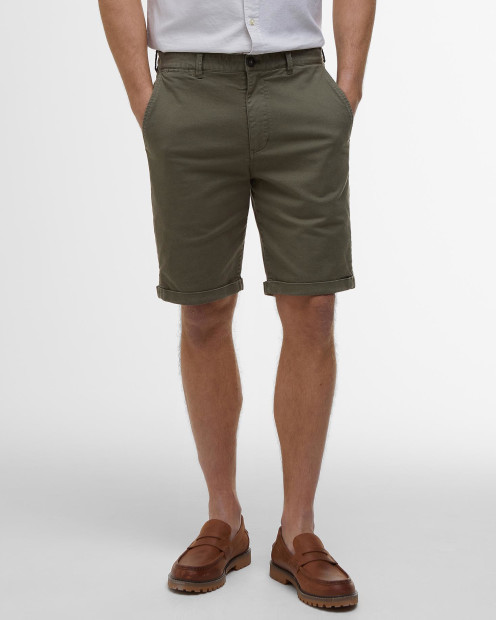 Washed Twill Chino Shorts Olive