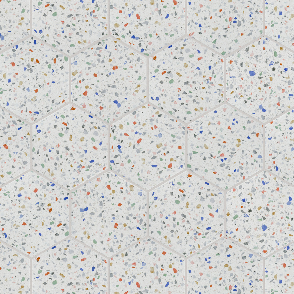 Venice Hex Colors Light 8-5/8 in. x 9-7/8 in. Porcelain Floor and Wall Tile