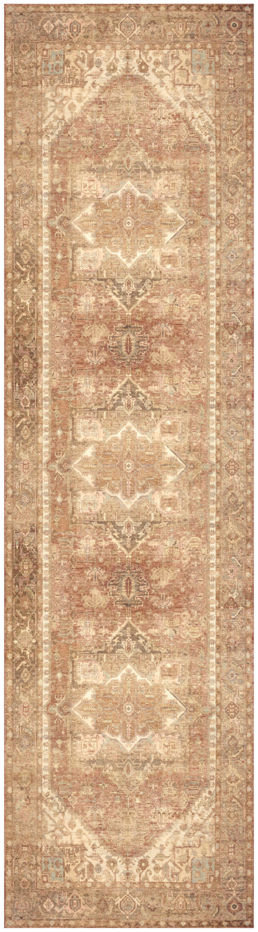 Nourison Vintage Washables 2'2" x 8' Gold Vintage Indoor Rug
