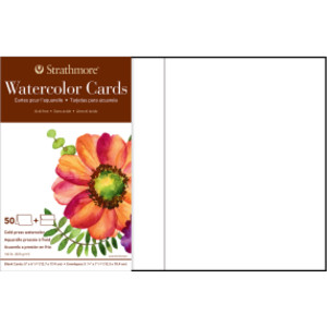 400 Series Watercolor Paper Cards & Envelopes, Full Size, 5x6.875 inch, Pack of 50