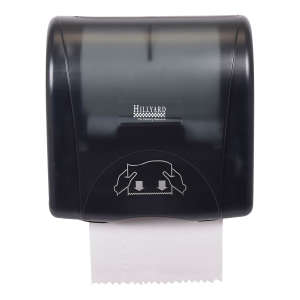 Hillyard, Small Hands-Free, Manual Roll Towel Dispenser, Black Translucent