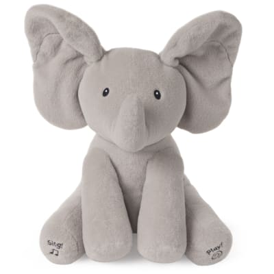 Baby GUND Animated Flappy the Elephant Stuffed Animal Baby Toy Plush for Baby Boys and Girls, Gray, 12" (Song Styles May Vary)