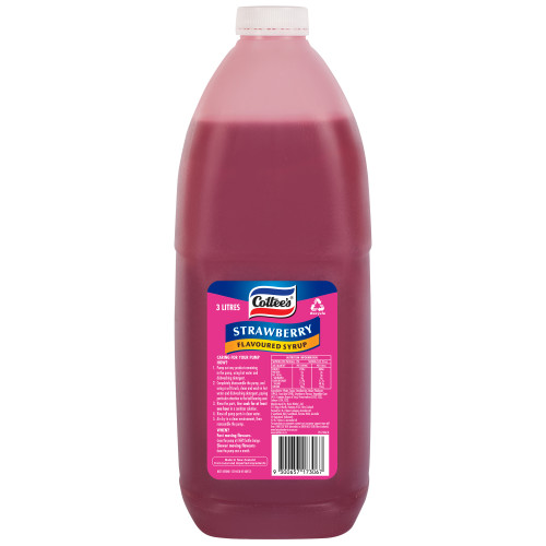  Cottee's® Strawberry Flavoured Syrup 3L x 4 
