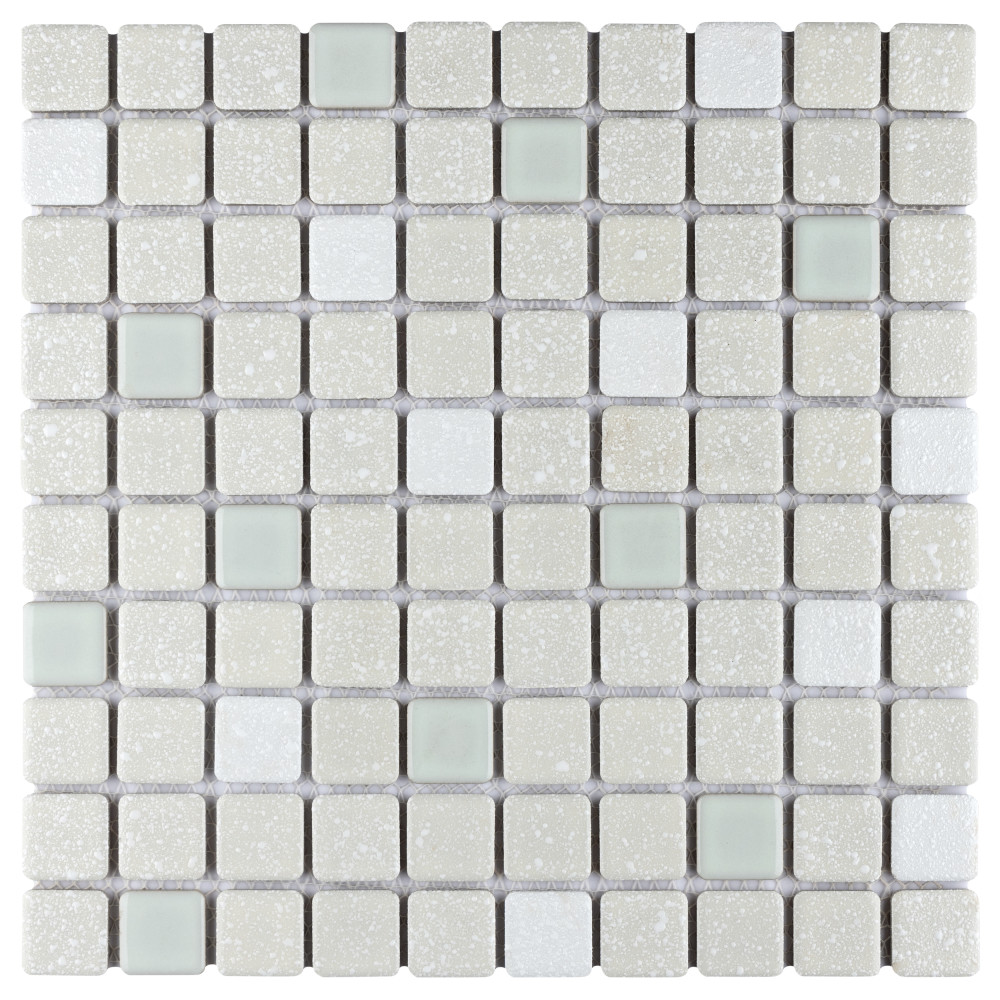Crystalline Square Pistachio 12 in. x 12 in. Porcelain Mosaic Tile