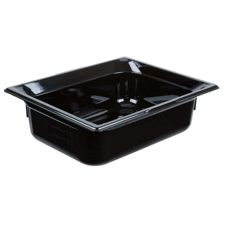 Half-size 4-inch-deep Super Pan® high-temperature plastic pan in black