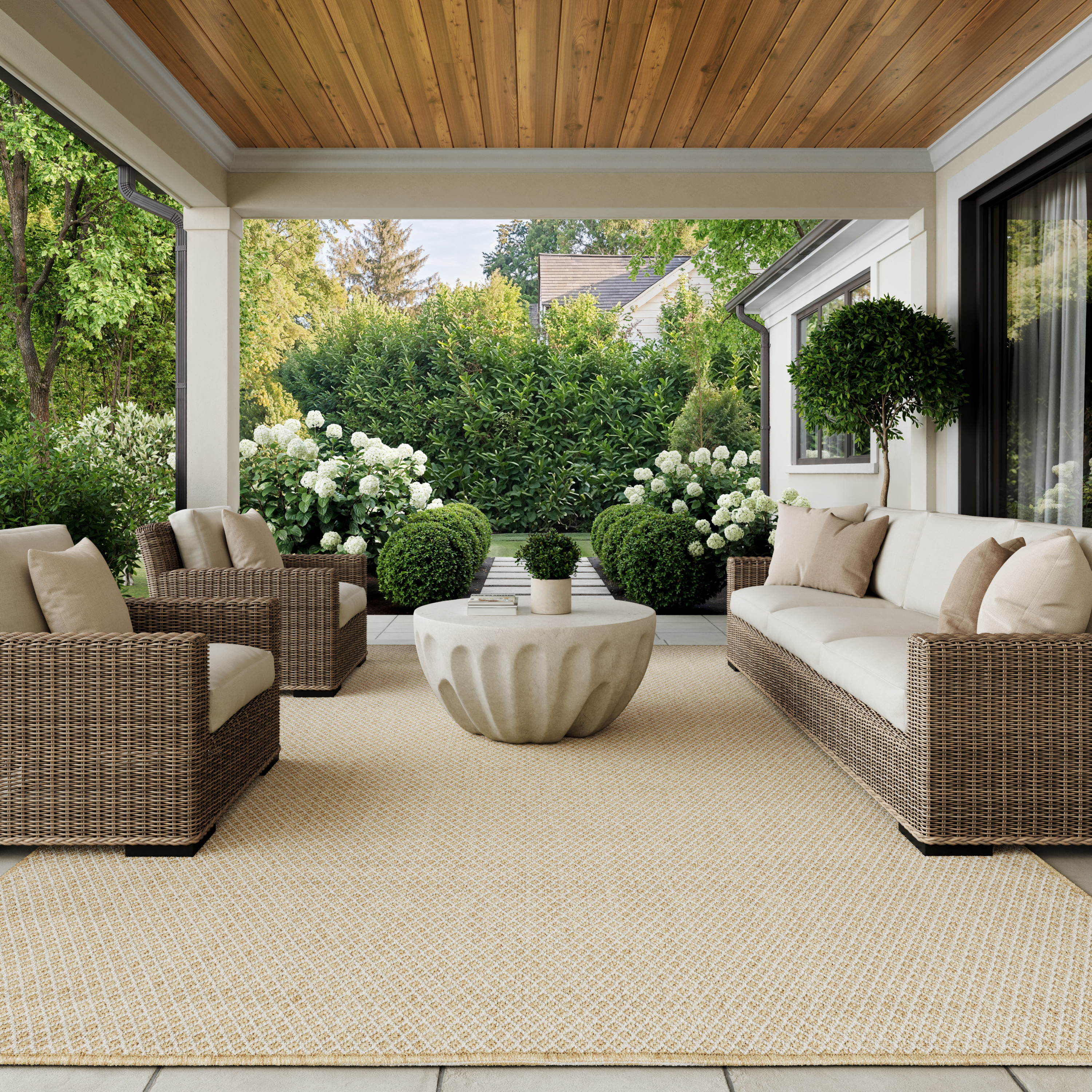 Nourison Courtyard 10' x 14' Natural Modern Rug