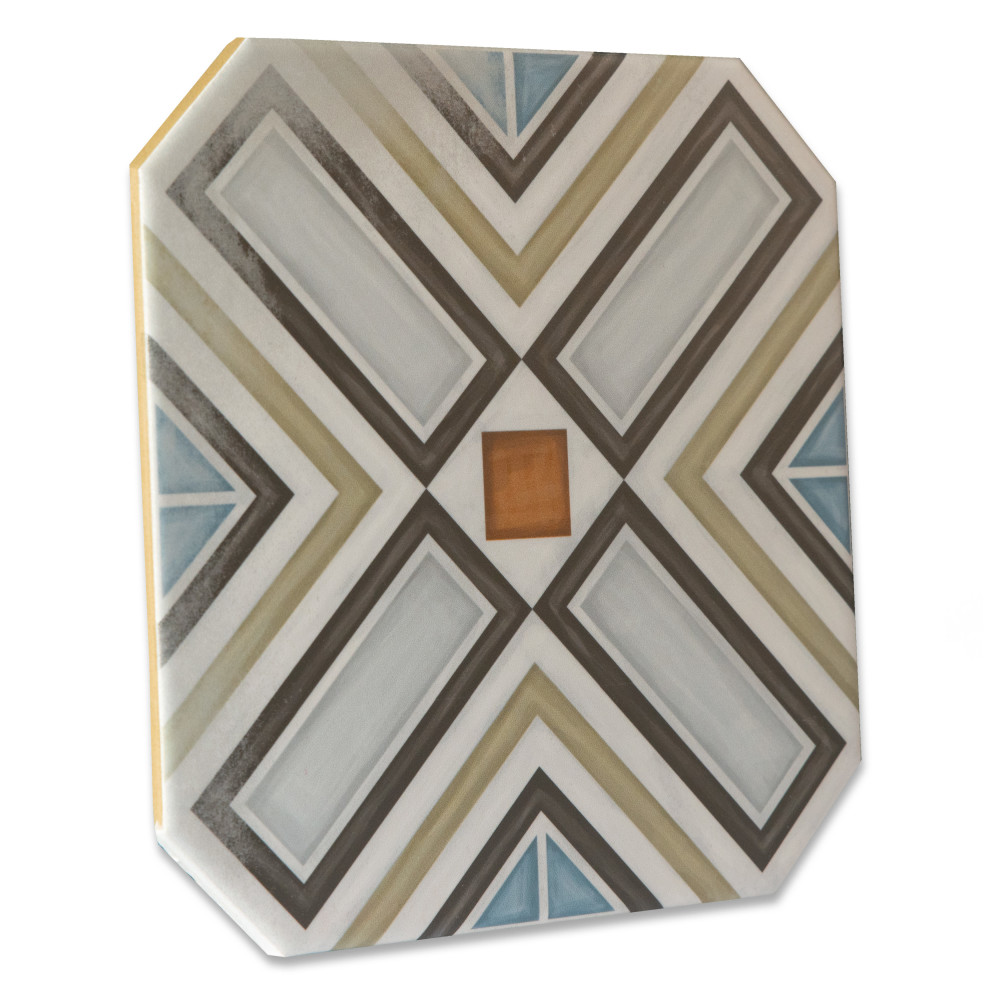 Vaudeville Octagon Deco Ritter 7-7/8 in. x 7-7/8 in. Porcelain Floor and Wall Tile