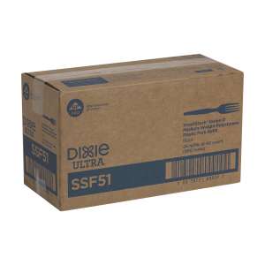 Dixie, Ultra Smartstock Series-O Medium-weight Polystyrene Plastic Fork Refill, Black