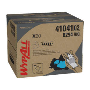 Kimberly Clark, WypAll PowerClean X80 Heavy Duty, 11.10"x16.80", Hydroentangled, Industrial Wipers, Blue