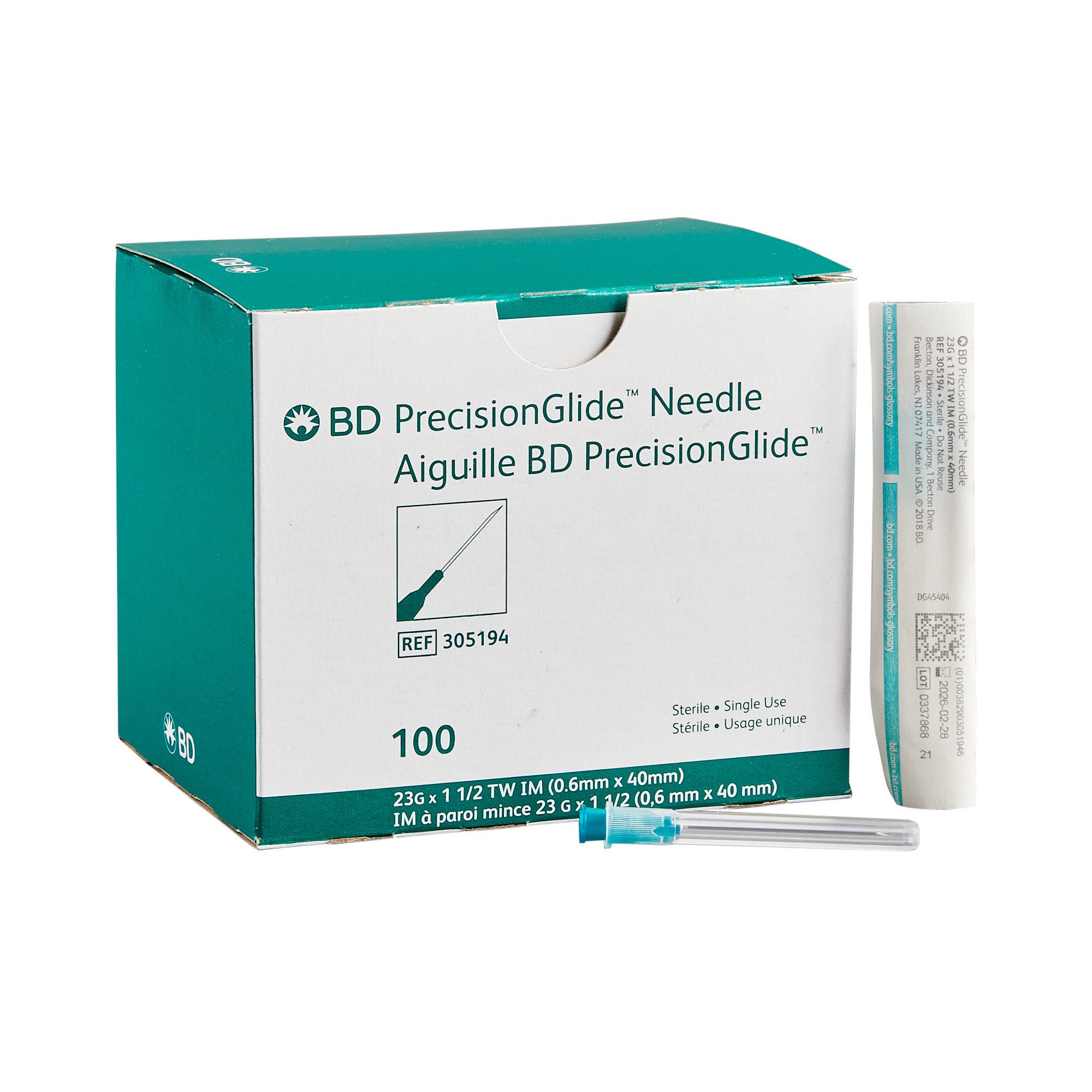 PrecisionGlide™ Hypodermic Needle, 23 Gauge, 1½ Inch