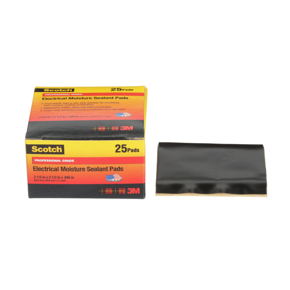 Scotch® Sealant is a 45 mil thick, premium grade, electrical moisture sealant pad that is used to seal electrical connections up to 600V. Made of durable vinyl and PVC, this tape withstands a wide temperature range of 32 to 100 °F (0 to 38 °C). The s...