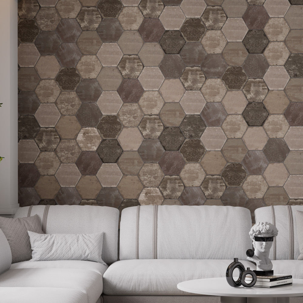 Brickyard Hex Olive 8-1/2 in. x 9-7/8 in. Porcelain Floor and Wall Tile