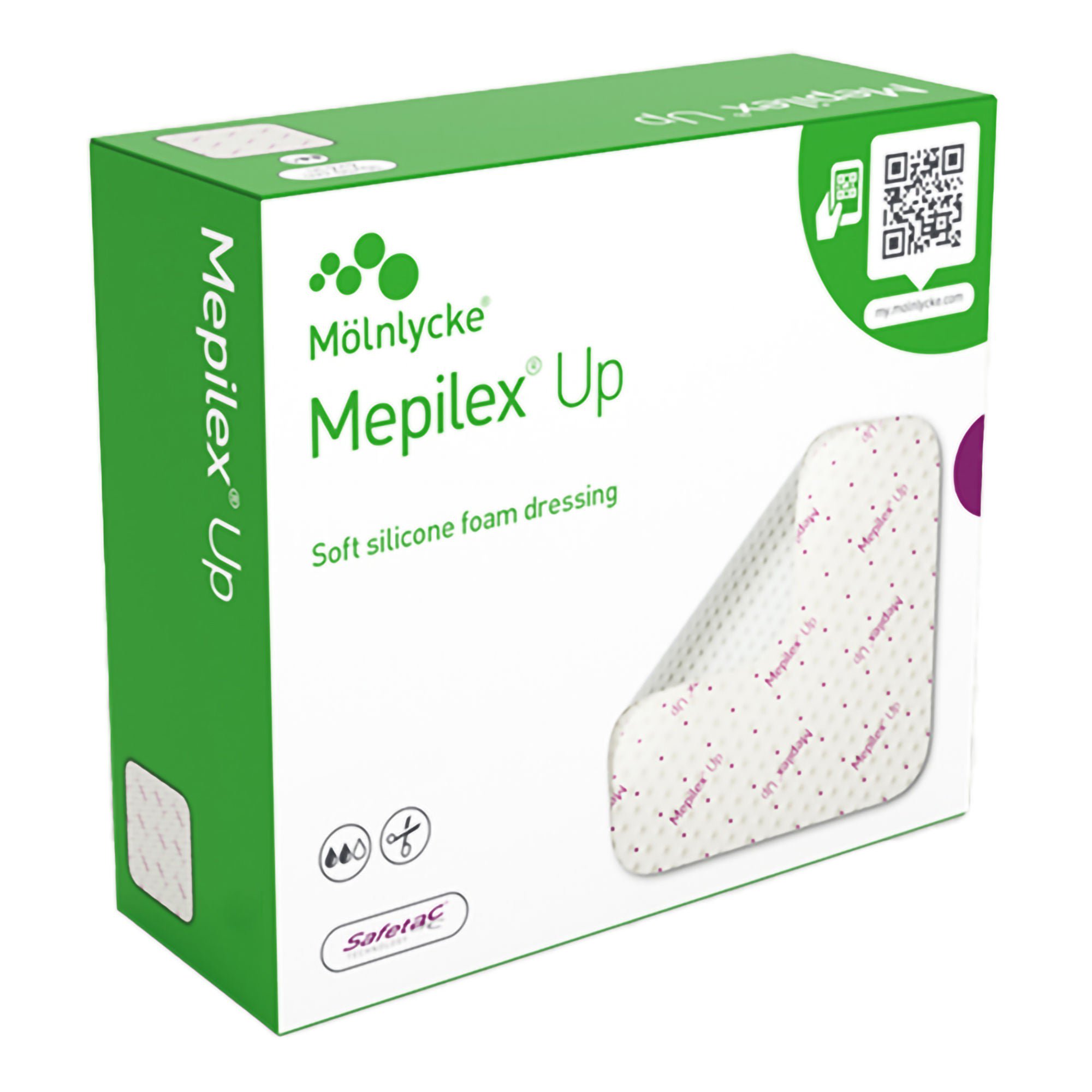 Mepilex® Up Soft Silicone Foam Dressing, 10 x 20 Centimeters