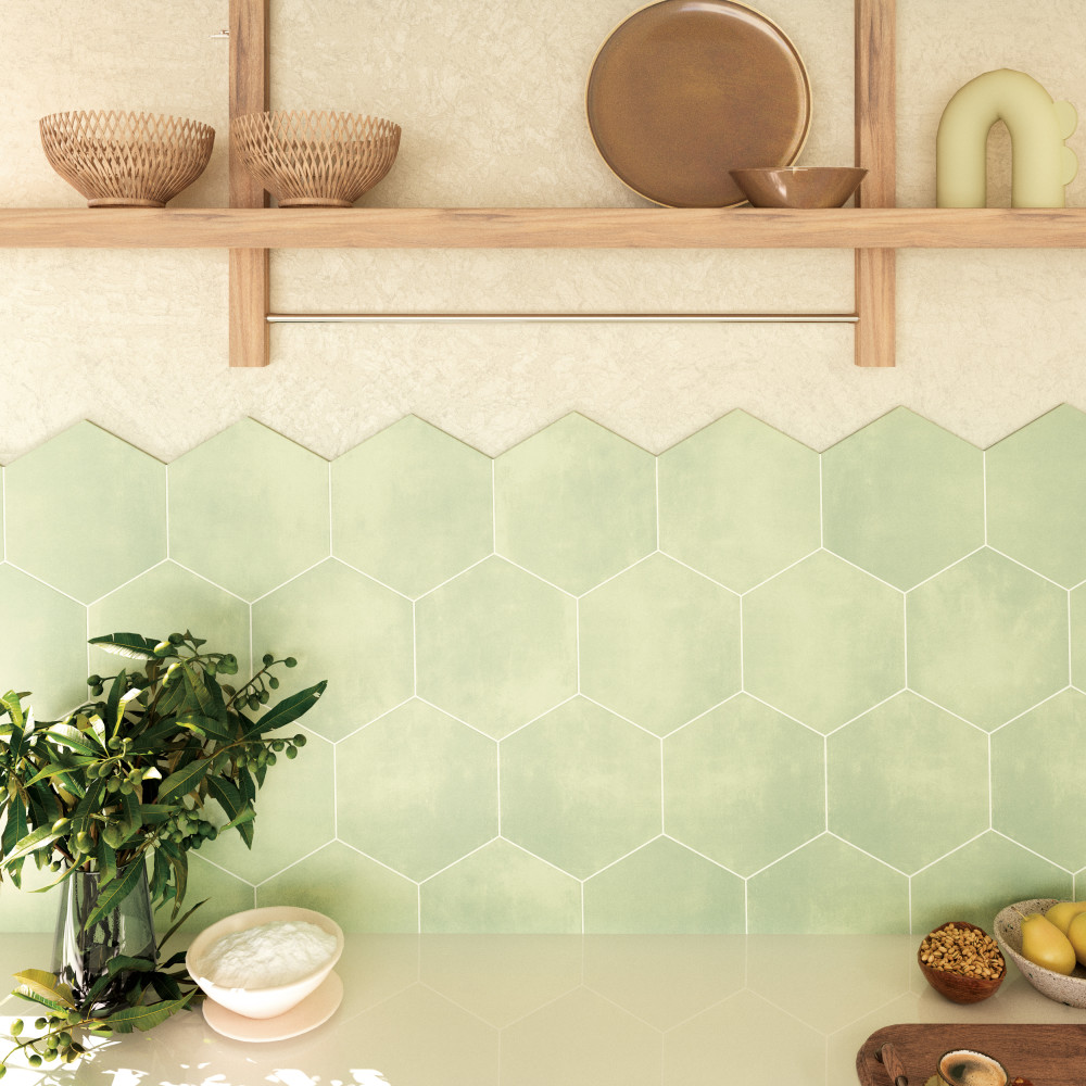 Horizon Hex Verde 7-3/4 in. x 9 in. Porcelain Floor and Wall Tile