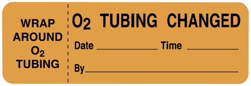 United Ad Label LABEL, O2 TUBING CHANGED DATE TIME BY ORG 3"X1" (220/RL)