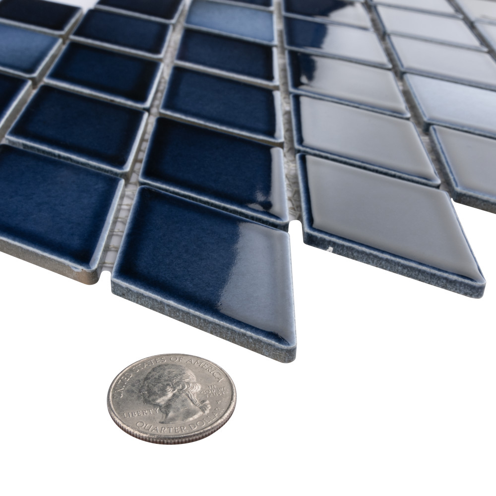 Hudson Kite Midnight 10-1/8 in. x 11-3/4 in. Porcelain Mosaic Tile