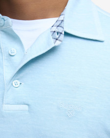 Drayton Linen Tailored Polo Shirt Pale Sky