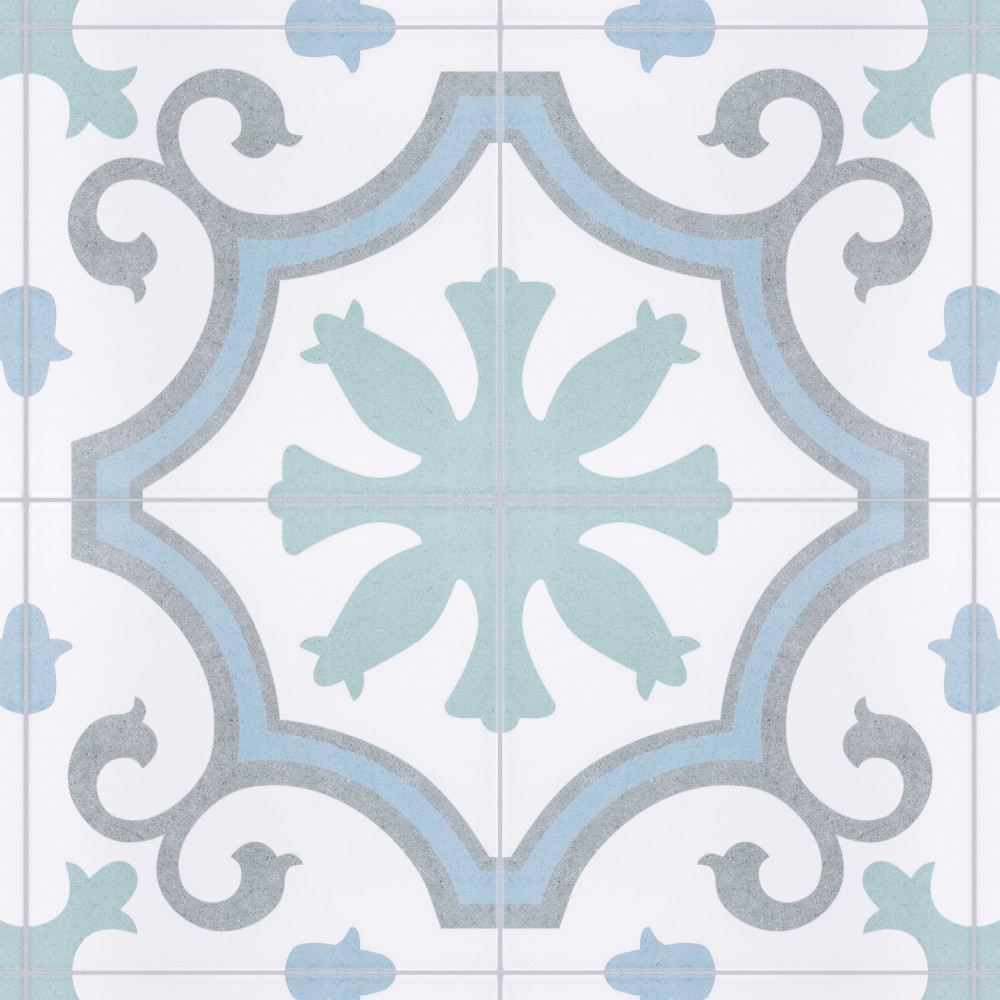 Lacour Aqua 9.75x9.75 Square Porcelain Floor and Wall Digital Pattern