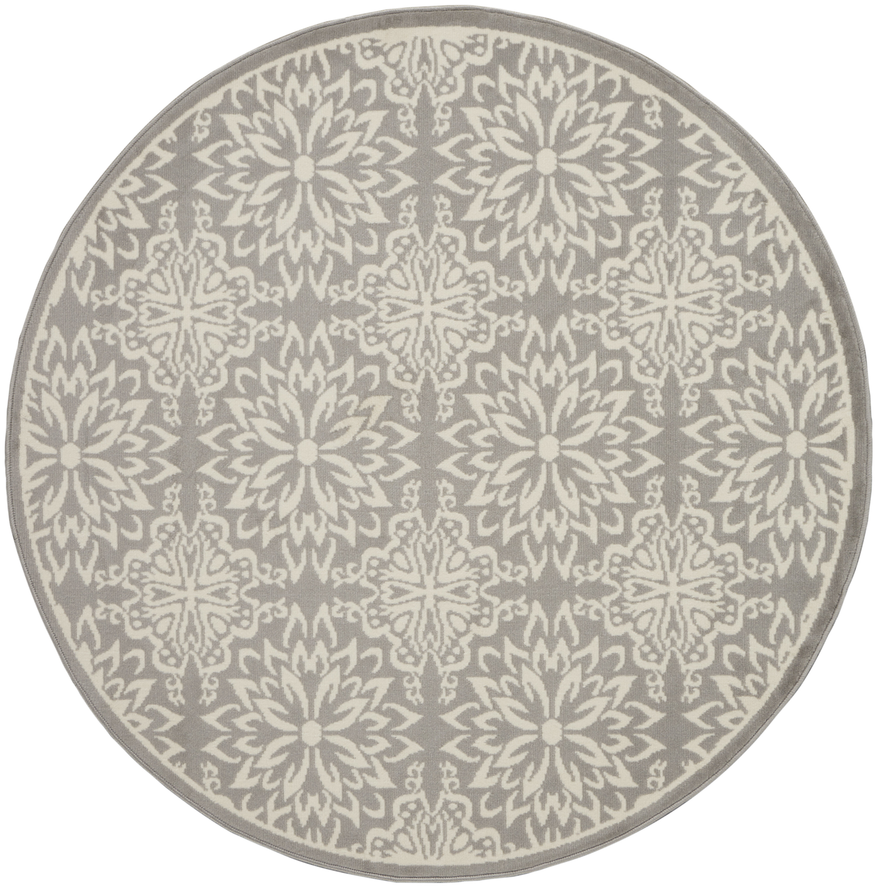 Nourison Jubilant 8' x Round Ivory/Grey Farmhouse Indoor Rug