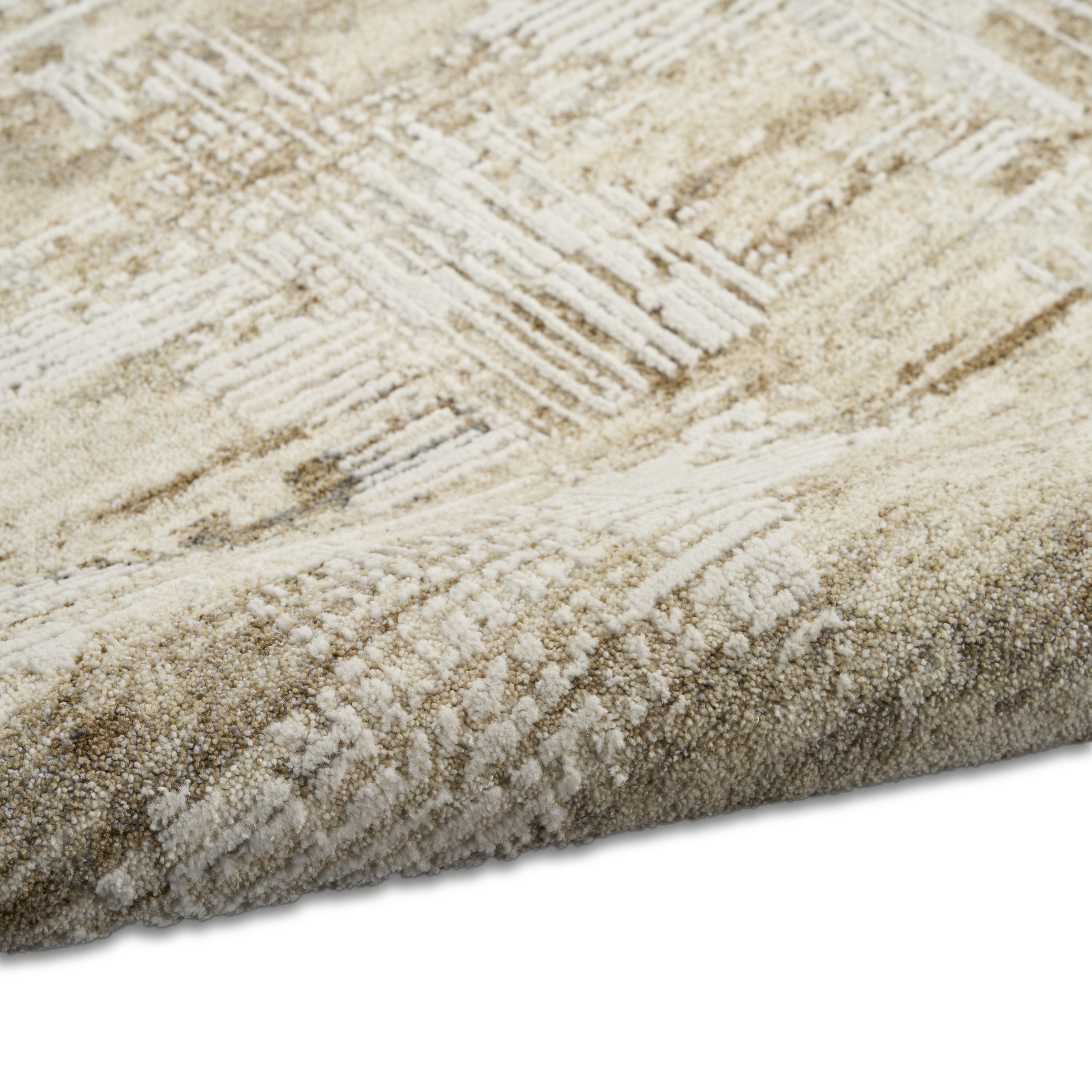 Calvin Klein CK078 Summit 9'10" x 13' Mocha Ivory Modern Indoor Rug