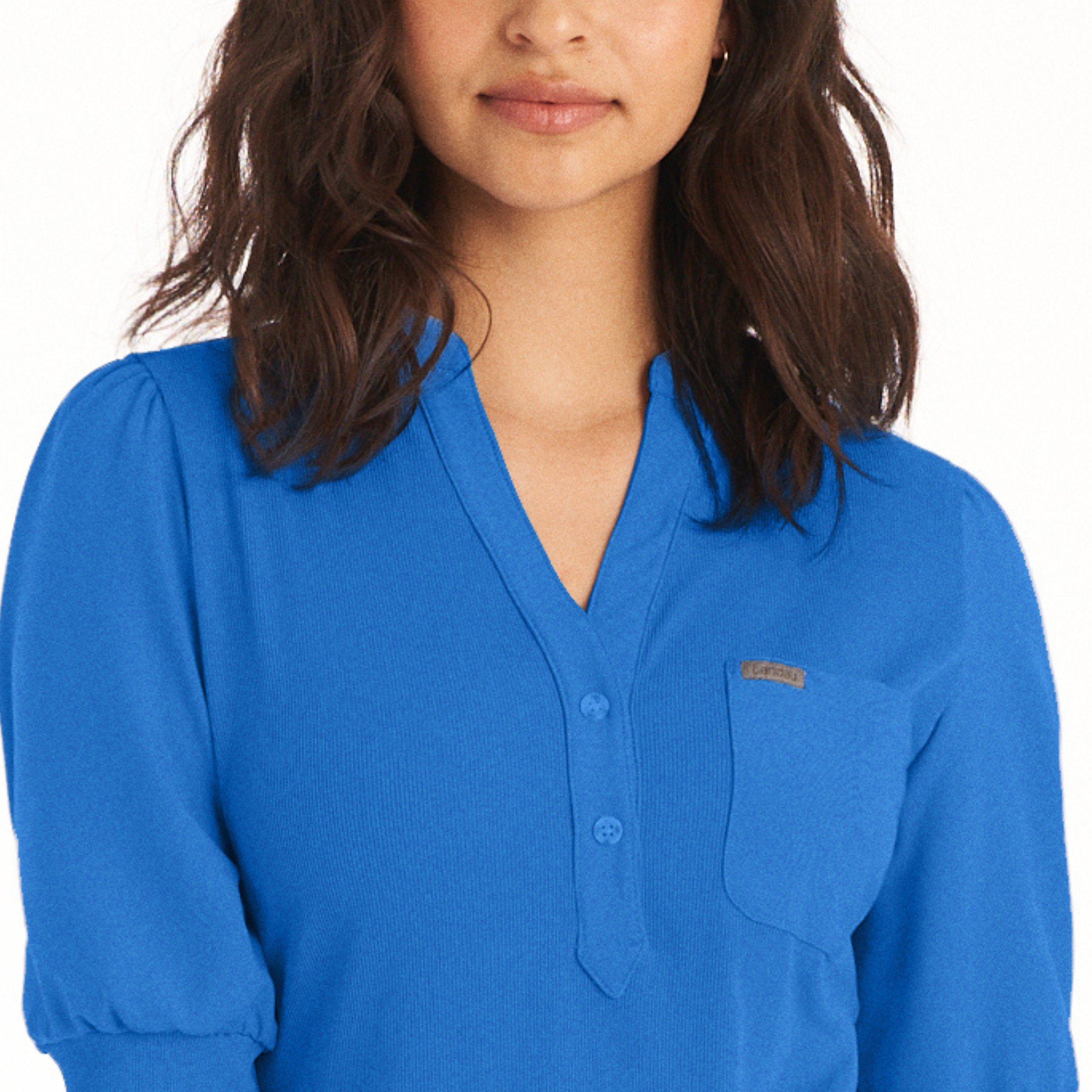 Landau Forward LT114 Women&#8216;s Eco-Friendly 3-Pocket Cuff Sleeve Medical Scrub Top WSL-Landau