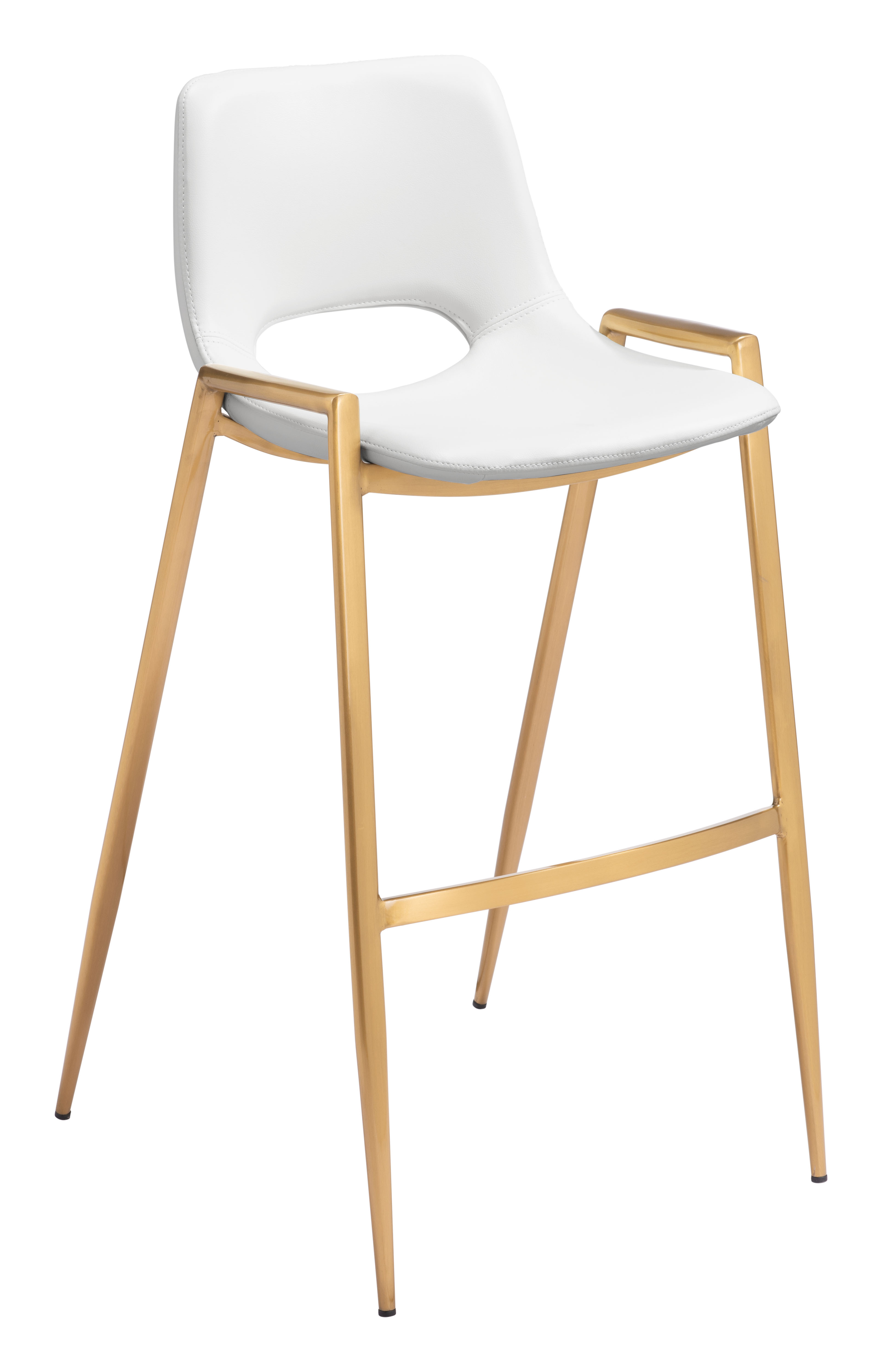 Desi Barstool (Set of 2) White & Gold product image