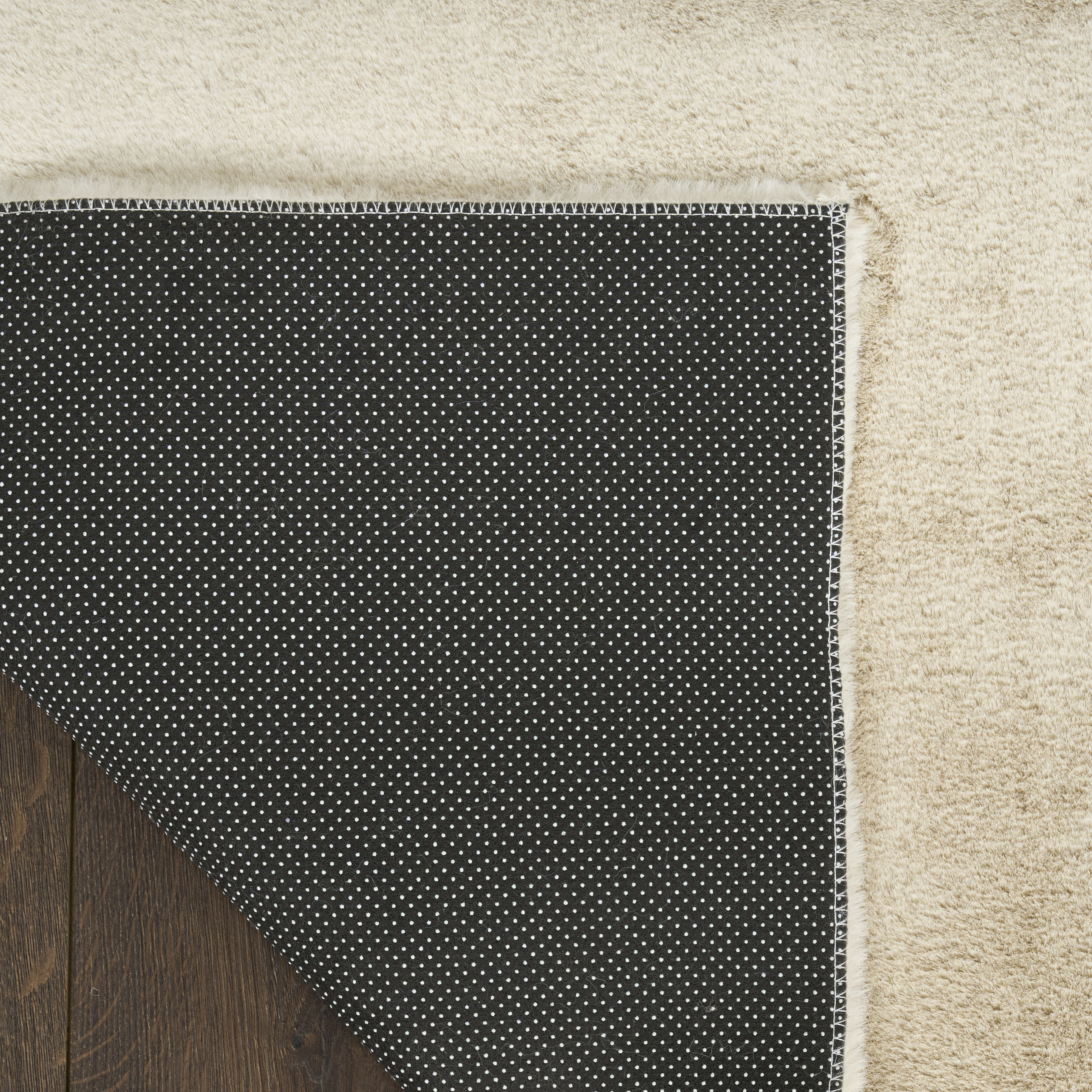 Nourison Soft Plush Rabbit Fur 4' x 6' Beige Contemporary Indoor Rug