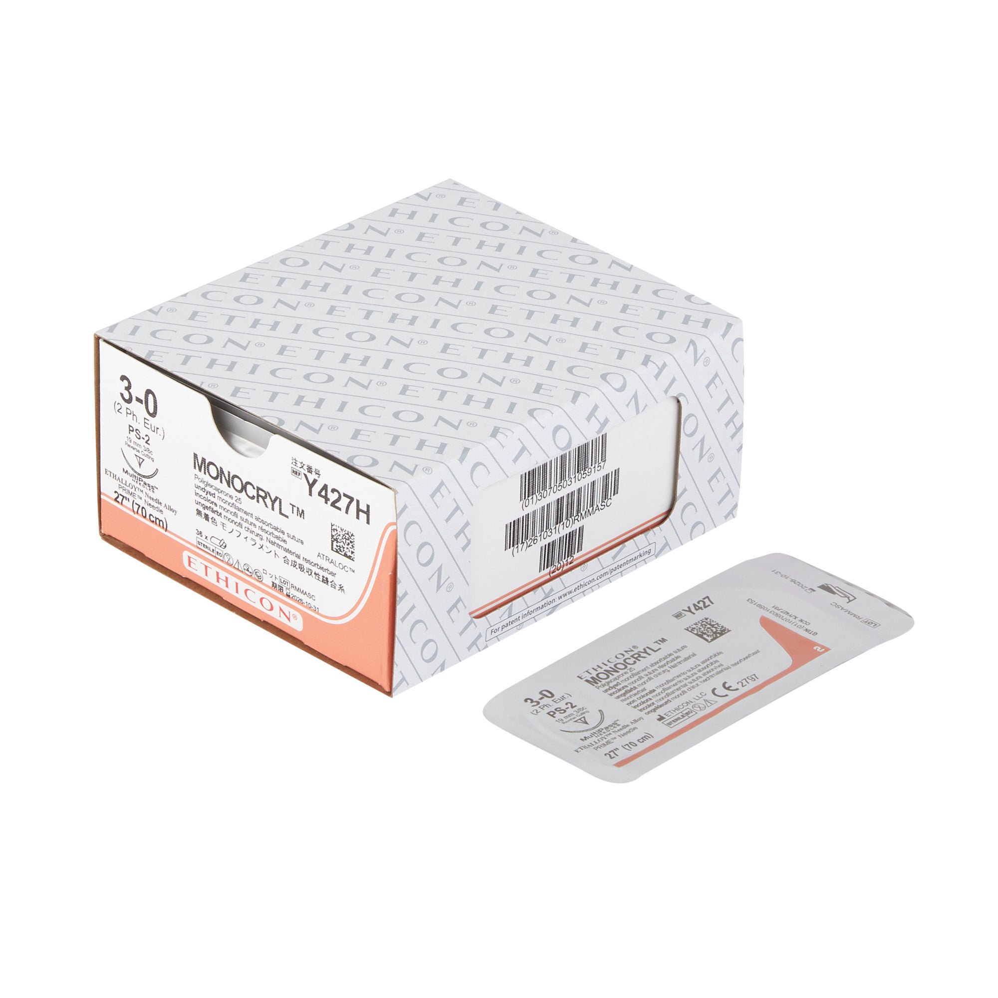 Monocryl™ Suture with Needle, 19 mm, 3/8 Circle