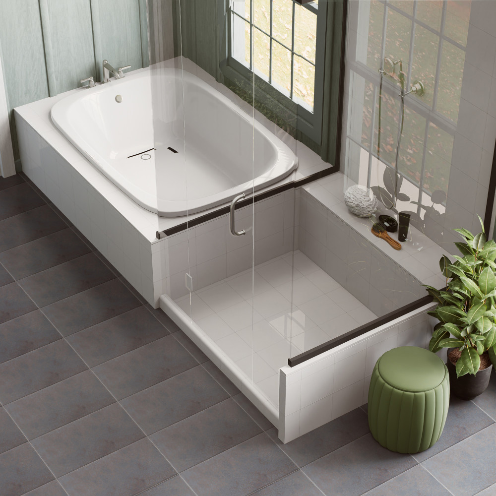 Piscina Glossy Black with BioTech 9-5/8 in. x 19-1/2 in. Porcelain Floor and Wall Tile