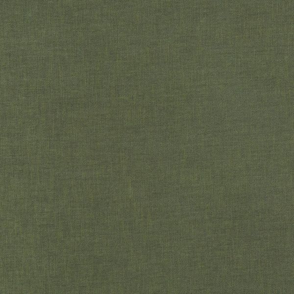 Olive-green woven fabric swatch (fine crosshatch weave) lying flat, filling the frame; evenly lit close-up showing subtle texture and slight color variation, neutral background.