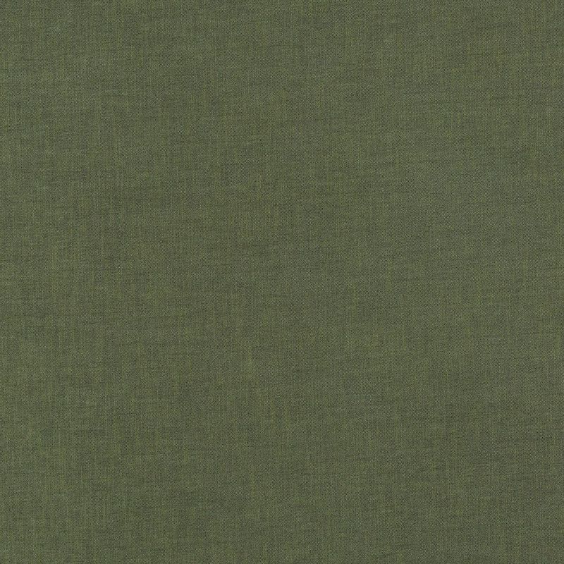 Olive-green woven fabric swatch (fine crosshatch weave) lying flat, filling the frame; evenly lit close-up showing subtle texture and slight color variation, neutral background.