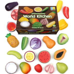 Sensory Play Stones, World Kitchen Food Set, Set of 20