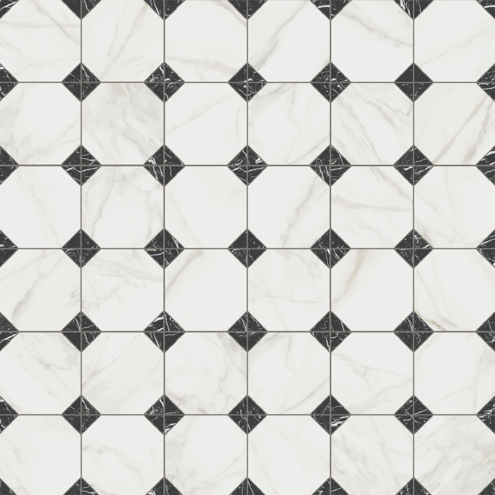 Merzoni Yard Marquina 13x13 Square Porcelain Floor and Wall Digital Pattern