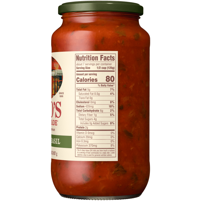 Tomato Basil Sauce, 32 oz - Right Image