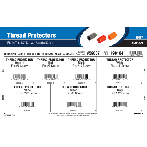 Thread Protectors Assortment (Fits #6 thru 1/2