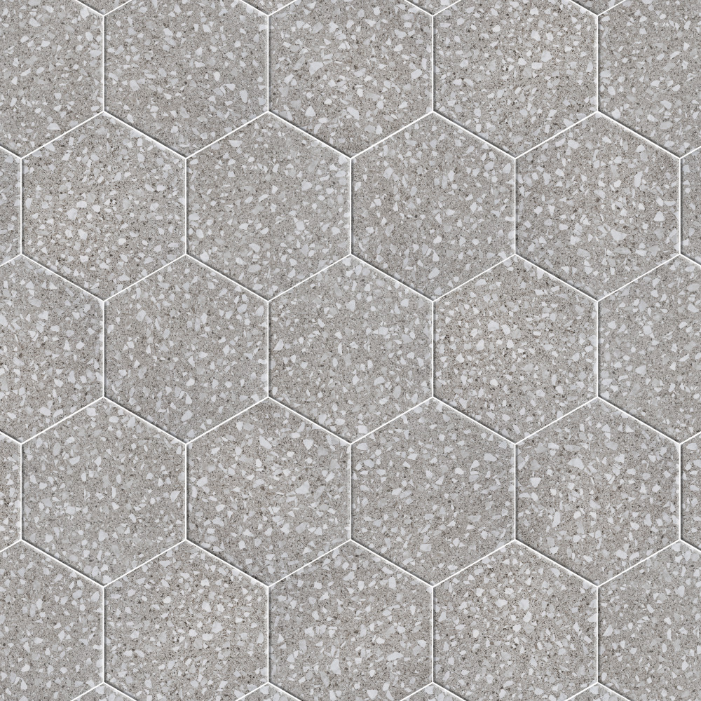 Venice Hex XT Silver 8-5/8 in. x 9-7/8 in. Porcelain Floor and Wall ...