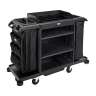 Rubbermaid Commercial, Full Size Housekeeping Cart with Accessory Bundle, Black