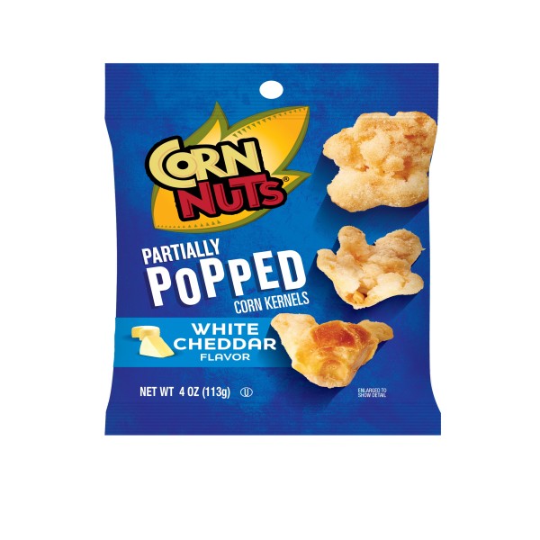 CORN NUTS(R) Partially Popped White Cheddar, 3oz Pack of 12 . C1CB - Front Center Inner Pack (Hi Res)