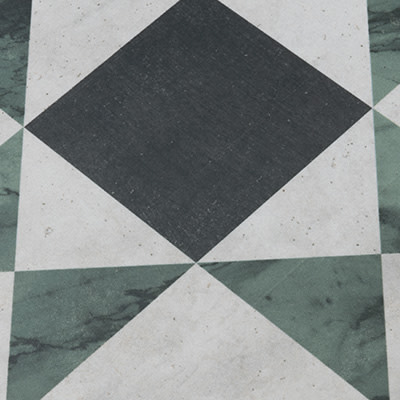 Renaissance Deco Emerald Cross 7-7/8 in. x 7-7/8 in. Porcelain Floor and Wall Tile