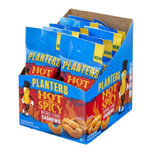 PLANTERS(r) Hot 'N Spicy Tube 2.25oz . C1RP - Front Right Pallet/Display (Hi Res)