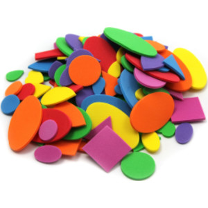 Creative Arts by Charles Leonard Foam Shapes, Assorted Colors, 264 Pieces/Bag
